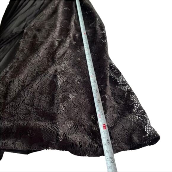 FRENCH CONNECTION Angelina Pleated Lace And Jersey Black Maxi Dress Size 8 New - Picture 11 of 16